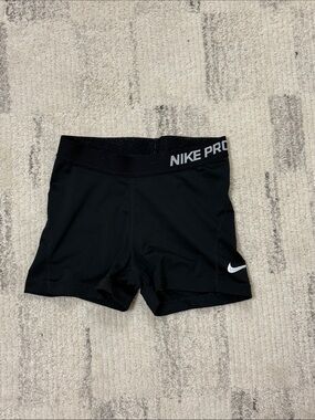 Nike Pro Black Compression Training Shorts with White Swoosh